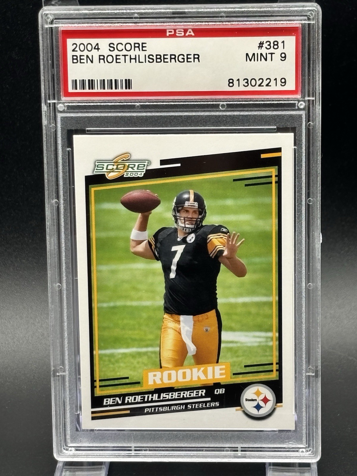 Score 2004 #381 Ben Roethlisberger Rookie Card RC PSA 9 Steelers
