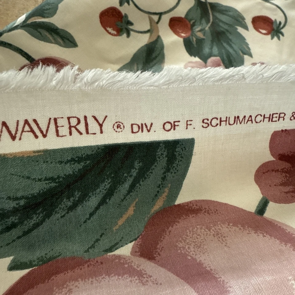 Vtg Waverly Southern Charm Collection "twelve Oaks " 4 Yards 56”W Sateen Fruit - Image 3 of 4