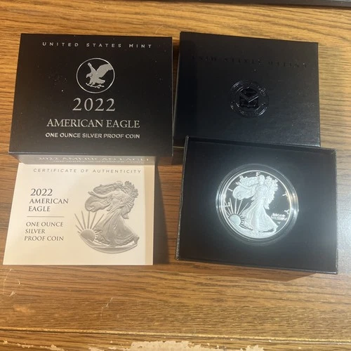 2022-W American Silver Eagle Proof Dollar $1 Box COA US Mint Bullion OGP
