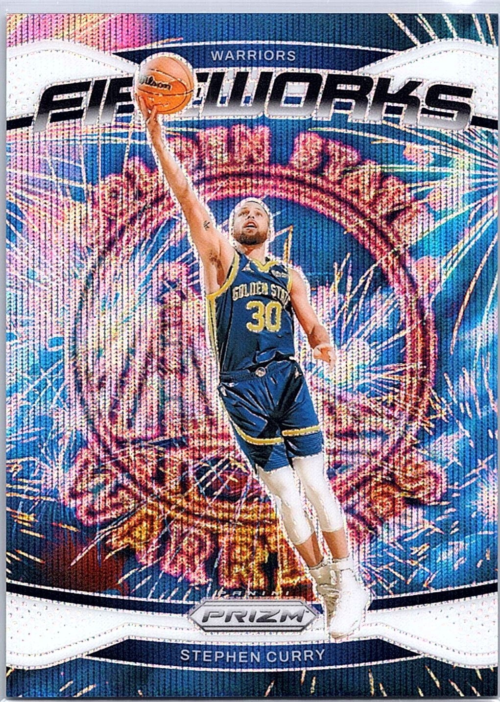 2024-25 Prizm Stephen Curry Fireworks White Wave Prizm /20 #20 Warriors