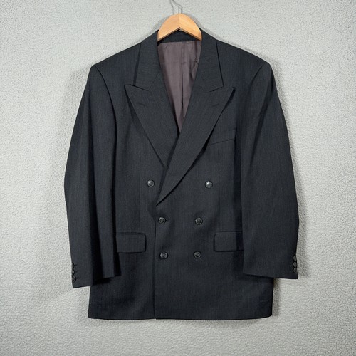 Saint Laurent, Vintage Yves Saint Laurent Blazer US 40/ EU 50 Wool Double Breasted Coat 80s
