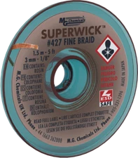 MG Chemicals 427 (#5) 5 Foot Roll of 0.120" (3.0mm) Fine Braid Solder Wick