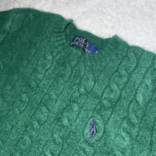 Ralph Lauren Cable Knit Green Sweater Child’s XS - Picture 3 of 9