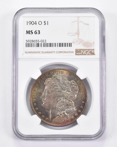 MS63 1904-O Morgan Silver Dollar - Graded NGC AMAZING Tone *8751