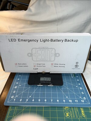 NEW LED Emergency Exit Light Battery Backup Red Letters Double Face High Output