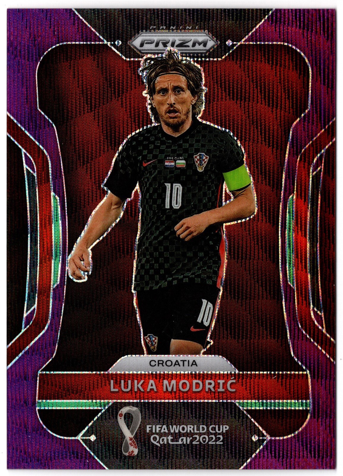 2022 Panini Prizm FIFA World Cup Qatar Purple Wave LUKA MODRIC 61 #92/99 Croatia