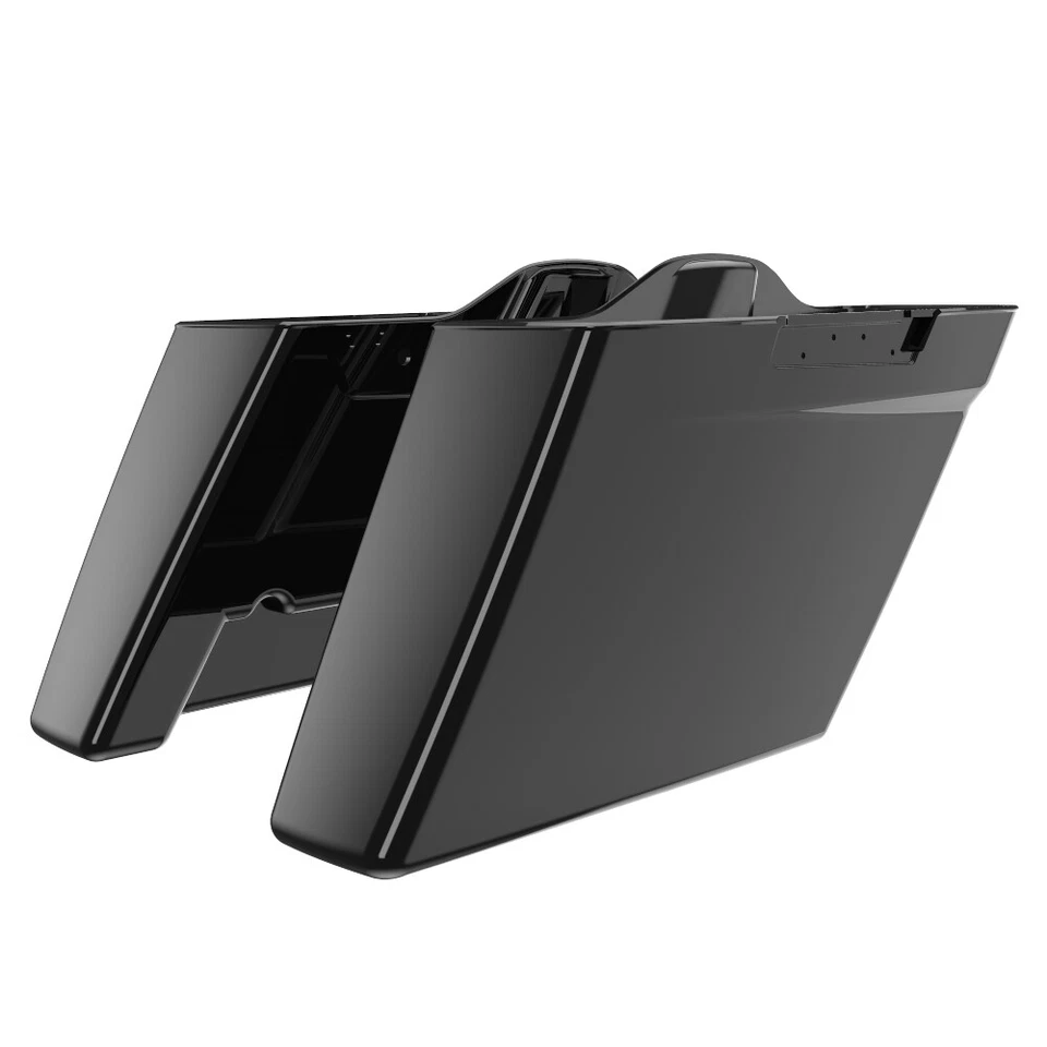 Alforja estirada extendida doble negra viva sin cortar para Harley Davidson 2014+ Foto 4 de 4