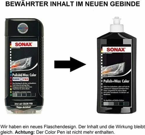 SONAX Polish & Wax COLOR Nano Pro BLACK new car polishing 296141 FREE SHIP  250m