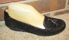 Sofft Vespera Black Paisley Leather Tassel Loafer Shoes Non Slip Size 7.5 M