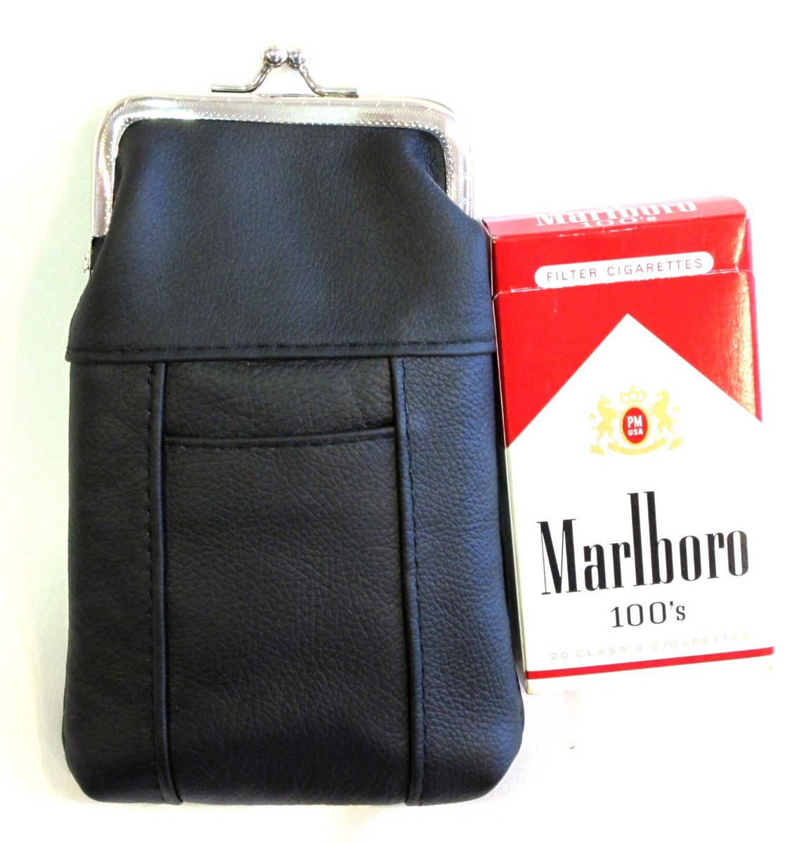 100's 120's 100% Genuine Leather Cigarette Case Lighter Pocket