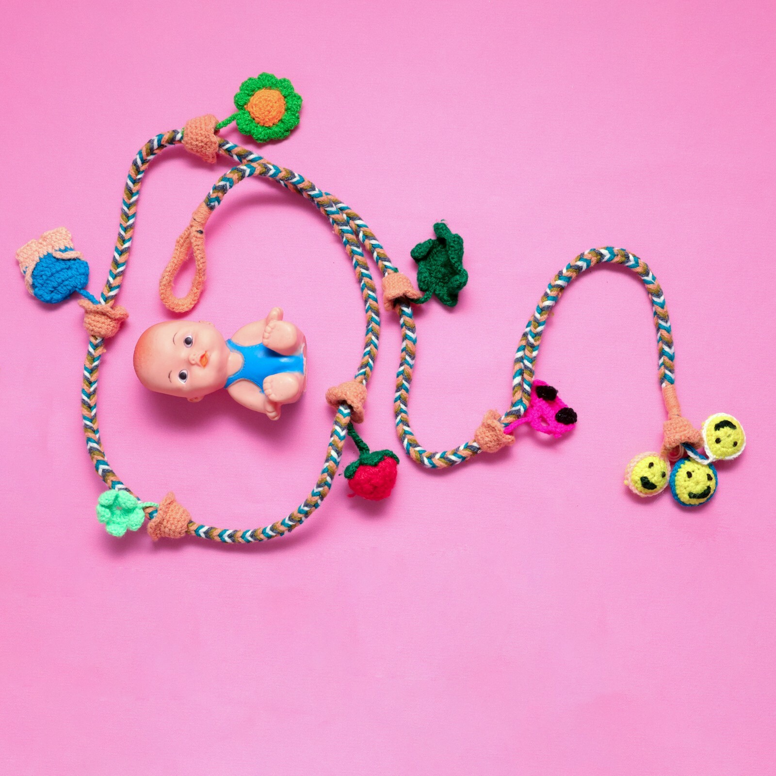 Woollen Baby Cradle Decorative Lace and Handmade Rope Gift - Car Cloth