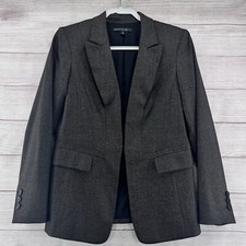 Lafayette 148 Brown Black Blazer Suit Jacket Size 8 Wool Silk Blend Single Vent