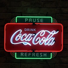 Ice Coca Cola Pause Drink Coke 20"x16" Neon Sign Light Lamp HD Vivid Printing