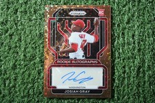 Josiah Gray 2022 Panini Prizm Rookie Autographs Gold Donut Circle Prizm /15 RC