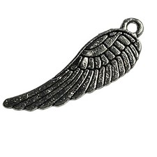 Angel Wing Pendant Silver Tone Charm Bracelet Necklace u Jewelry Craft Dangle S