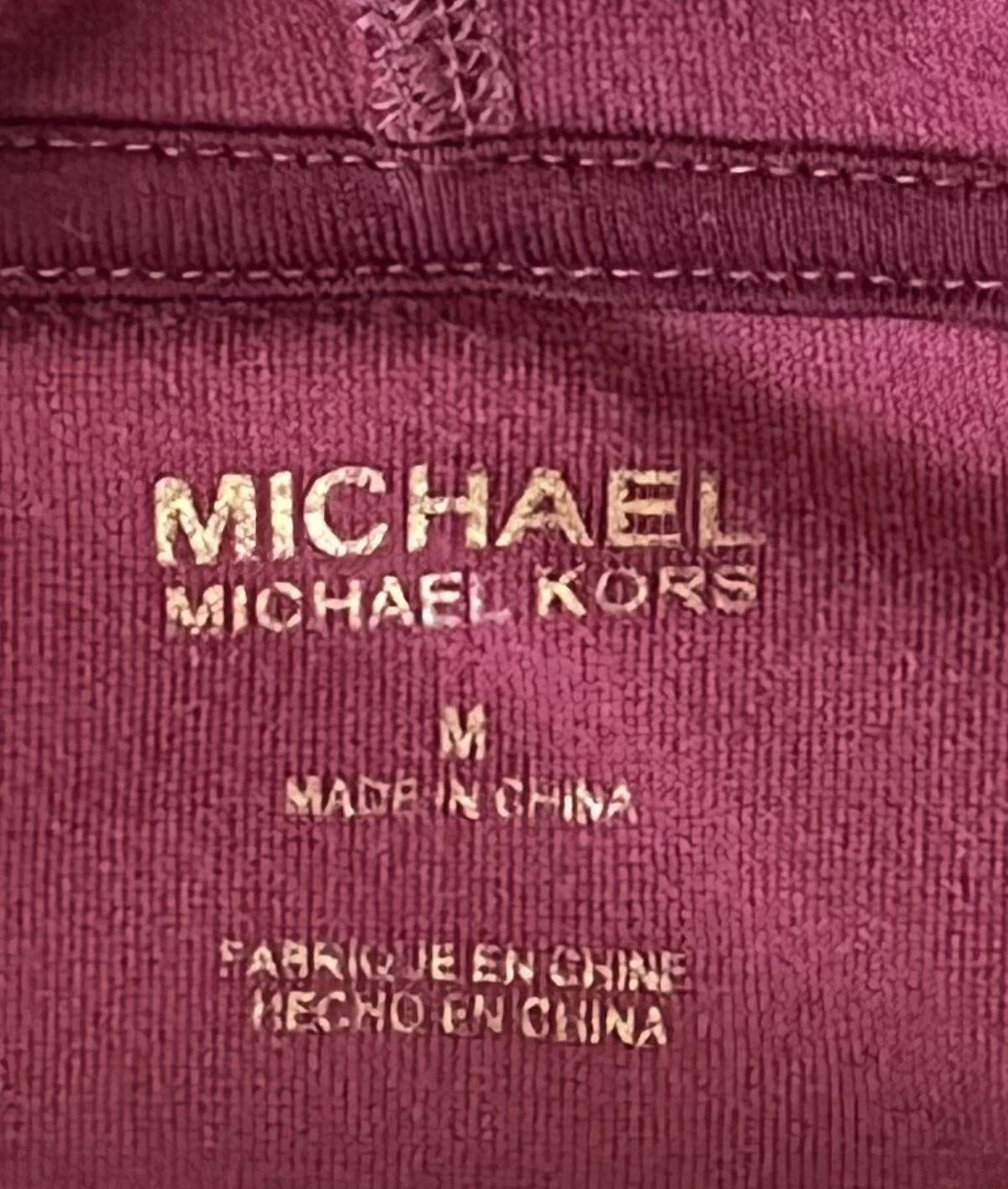 MICHAEL MICHAEL KORS Giacca Pullover Donna Velluto Borgogna con Cappuccio Elasticizzata M