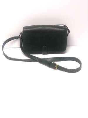 Talbots Leather Crossbody Purse Forest Green Cardholder Gold Hardware 8 x5 