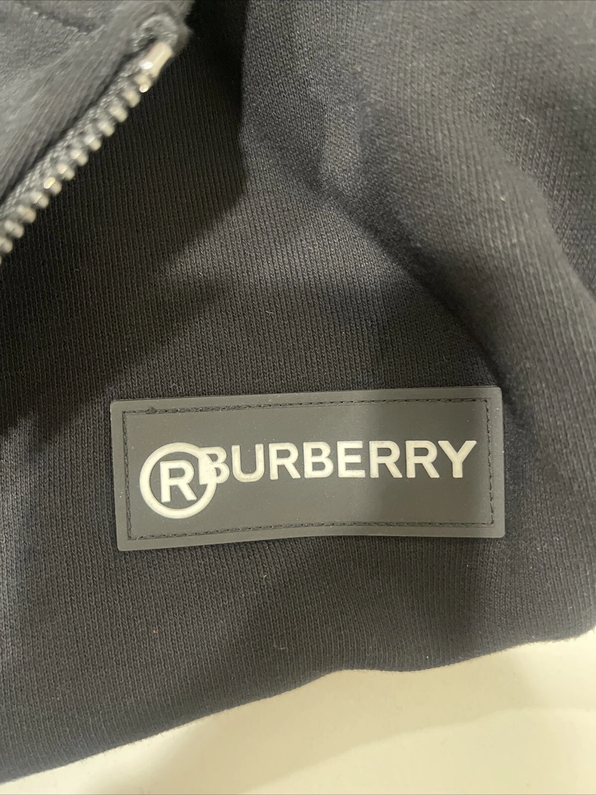 Felpa con cappuccio e zip intera Burberry vintage a quadri nera S