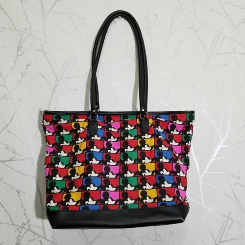 Mickey & Co Mickey Mouse Print Canvas Shoulder Tote Diaper Bag | Women's OS