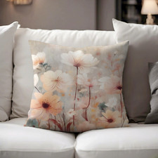 Throw Pillow Case Cushion cover Floral Watercolor Design 328 Orange Flowers