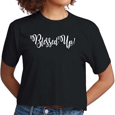 Womens Cropped Graphic T-shirt - Blessed Up