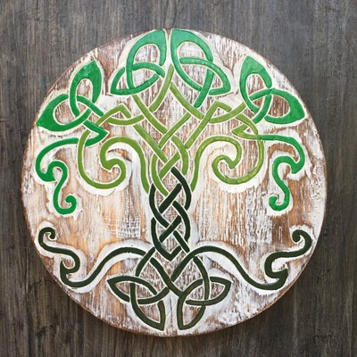 Wooden Celtic Knot Wall Plaque Hanging Sign Tree Of Life Pagan Wiccan Wall Art Ebay