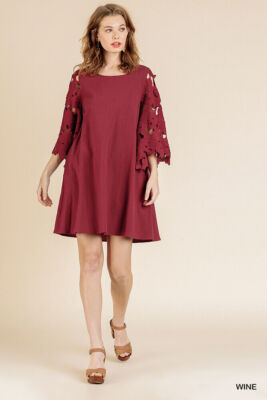 white christmas dresses Umgee Velvet Ruffle Trim Mini Dress main image 1