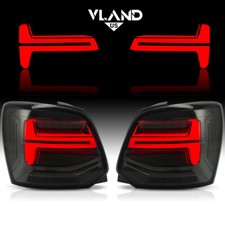 VLAND Pair LED Rear Lights for VW Polo 6R 6C 2011-2017 Tinted Taillight UK Stock