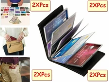 2 Pcs Wonder Wallet Slim RFID Leather Wallets As Seen on TV Black