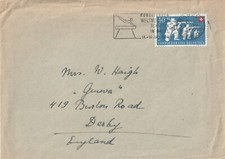 1950 Switzerland/Helvetia cover from Basel to Derby England