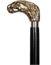 Handmade Brass Raven / Hawk Head Handle Black wooden walking stick cane 36"