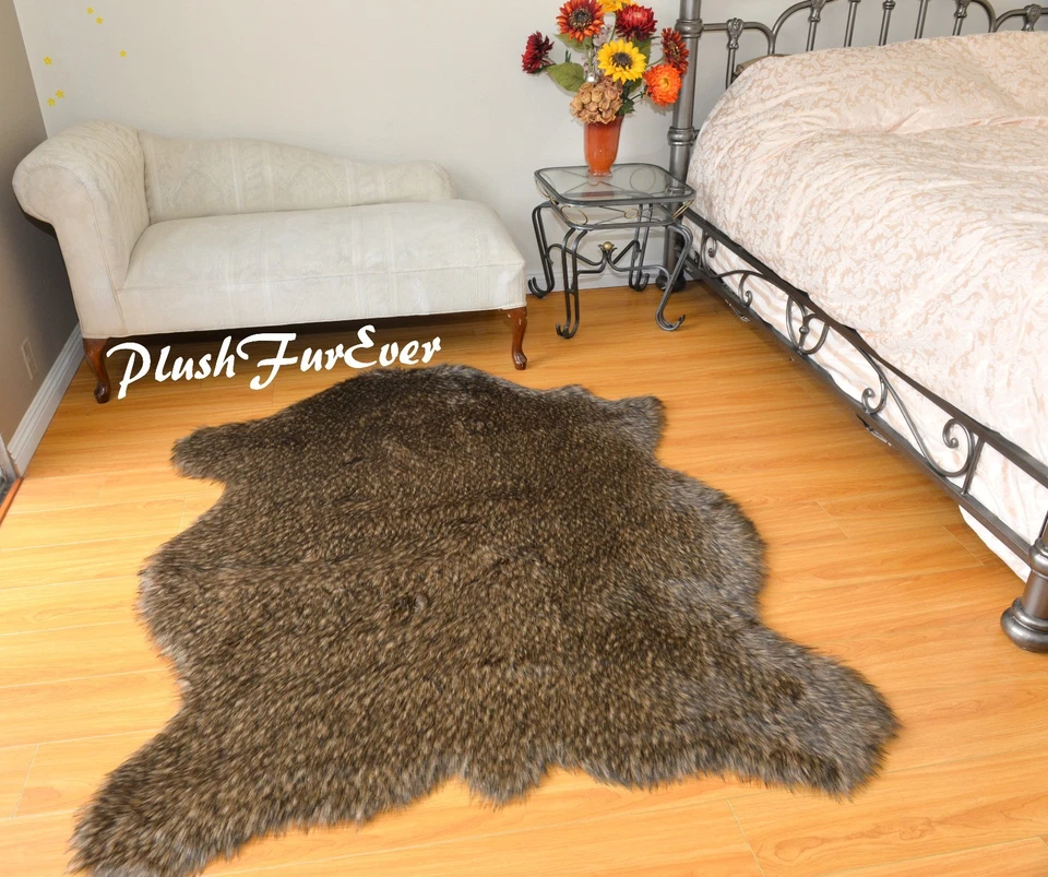 Alfombra peluda punta negra Bison Buffalo 5' x 6' Foto 2 de 4