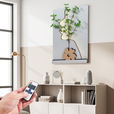 LED Wall Art Painting Wall-Mounted Sandstone Decor with Simulated Plant 20W