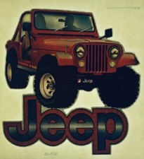 Original Vintage AMC Red Jeep Iron On Transfer