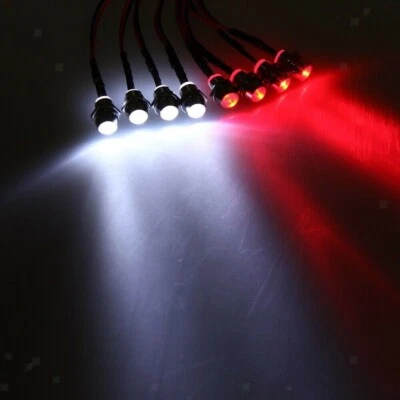 8 LED 5mm White Color Red Color LED Lights - White for HSP 1/10 RC Car