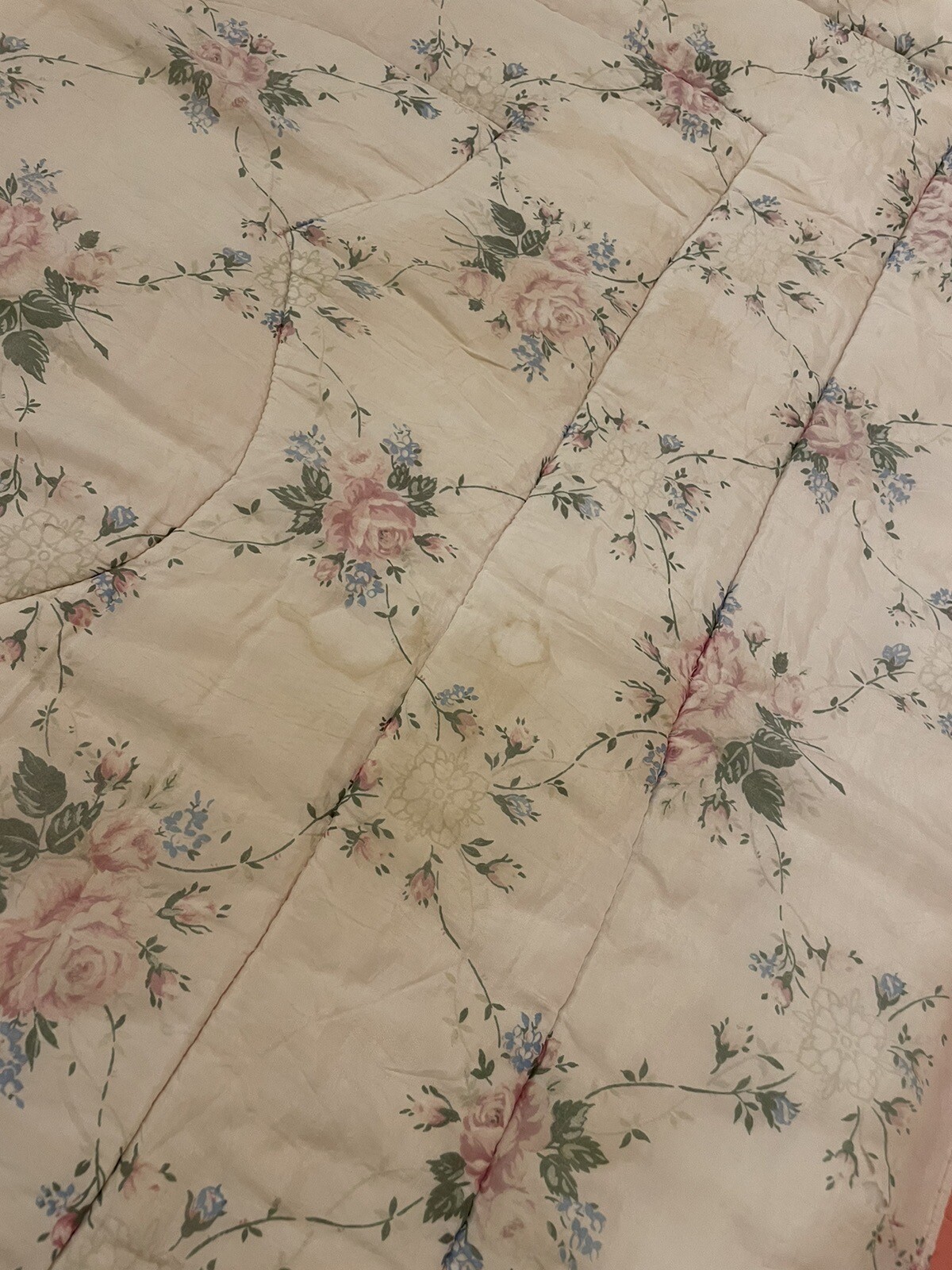 Vintage Eiderdown Quilt Floral Print Reversible 53” X 64” eBay