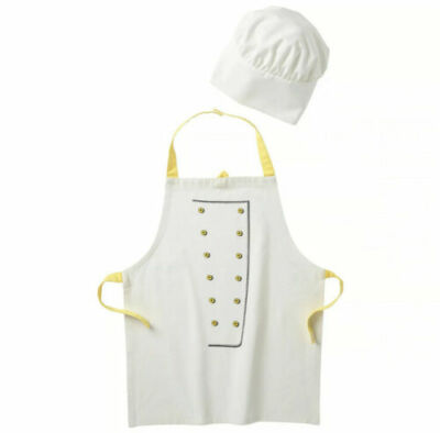 1 X IKEA Toppklocka Children's Apron with Chef's Hat White & Yellow