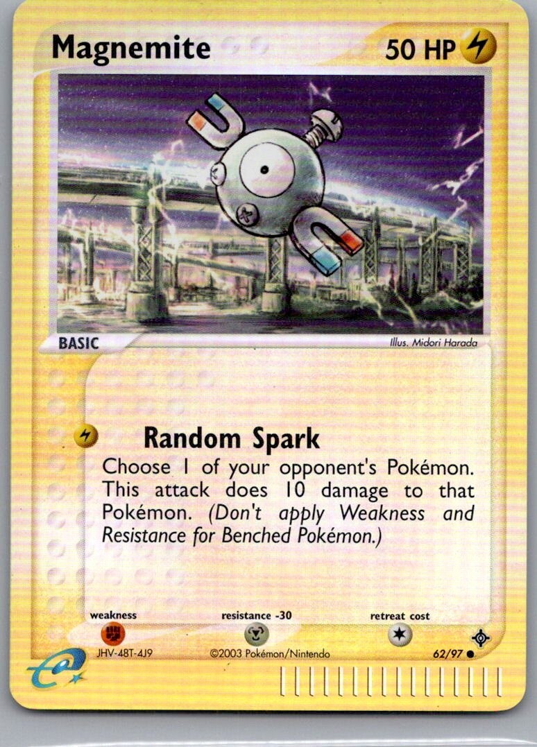 Magnemite 62/97 – Reverse Holo – 2003 Pokémon TCG EX Dragon – NM