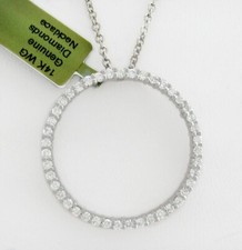 GENUINE 1.50 Cts DIAMONDS NECKLACE SOLID 14K WHITE GOLD - Free Certificate - NWT