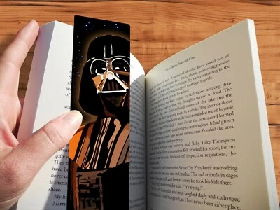THE GEEK MONKEY Star Wars Darth Vader Bookmark Gift Handmade Minimalist Style Original Geeky Art