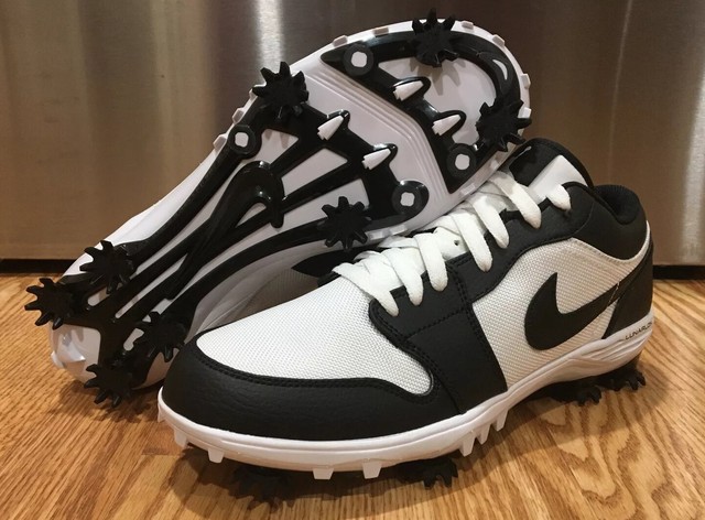 Air Jordan 1 Black Custom Golf Shoes Tiger Woods TW Bred Nike Golf Size 9 NWOB | eBay