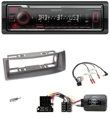 Kenwood Lenkrad Bluetooth USB DAB Autoradio für Renault Scenic 99-03 Megane grau - Bild 1 von 4