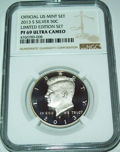 2013-S Silver PF69 Ultra Cameo Kennedy Half Dollar NGC Limited Edition Set