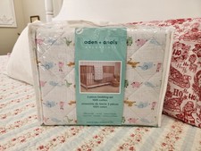 NEW ADEN  ANAIS 3 PIECE 100 COTTON CRIB BEDDING SET ANIMALS  ALPHABET