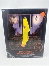 Inflatable Banana Costume Over 6.5ft Tall Yellow Unisex One Size Ages 12 