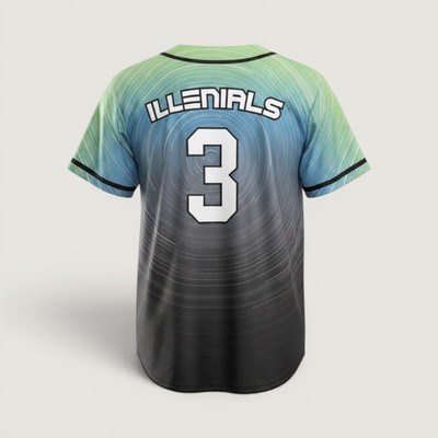 Illenium Jersey Mens Large L Teal BLUE ILLENIALS Swirl Phoenix EDM Rave Merch