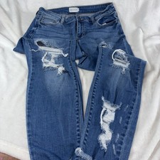 Cello Juniors High Rise Distressed Ankle Skinny Jeans Size 11 Gorpcore Edgy Y2K