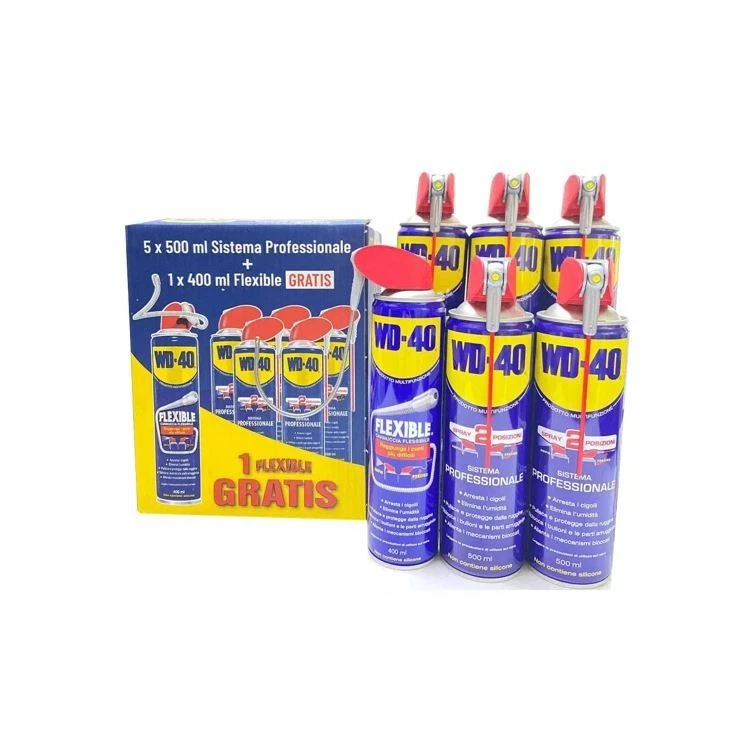 WD-40 6 Pezzi: 5x500ml Spray Professionale + 1x400ml Flexible Gratis