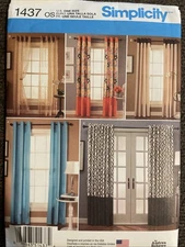 ~ New Uncut Sewing Pattern Simplicity 1437 Window Treatments