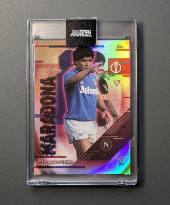 DIEGO MARADONA Red /5 Topps Total Football ENCRYPTED Napoli SSP Argentina Legend